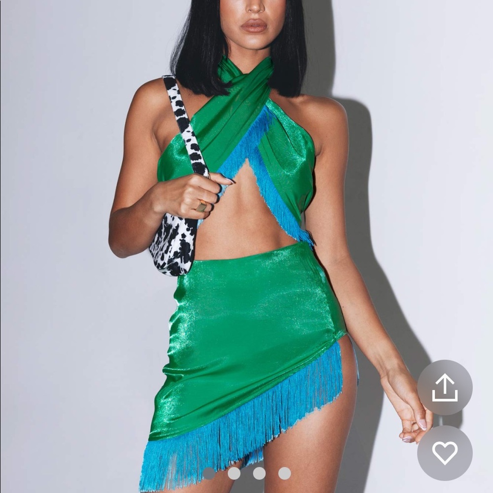 Princess Polly - Green Fringe Set